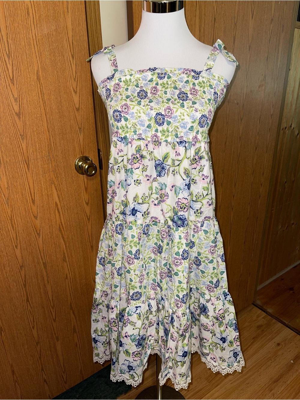 Cupcakes and Cashmere Kids - Girls White Floral Tie-Strap Sundress